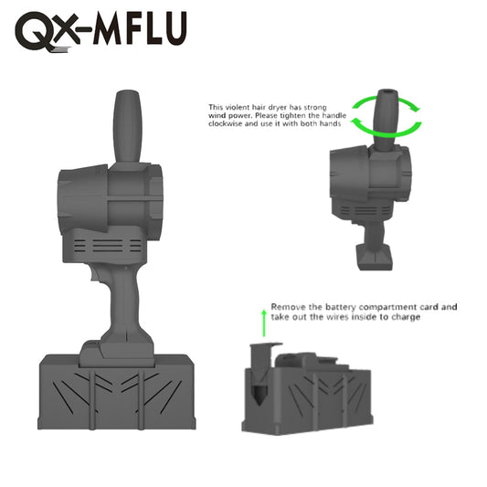 QX-MFLU 80mm 90mm new portable violent fan jet industrial aircraft, used for dust removal, water removal, and snow removal