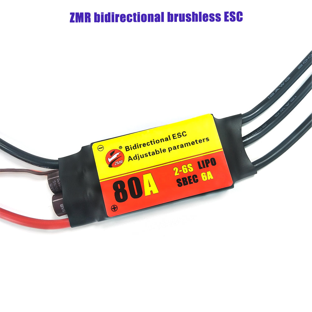 ZMR 12A/20A/30A/40A/60A/80A/100A Bidirectional Adjustable Brushless ESC for Remote Control Car Pneumatic Underwater Propeller