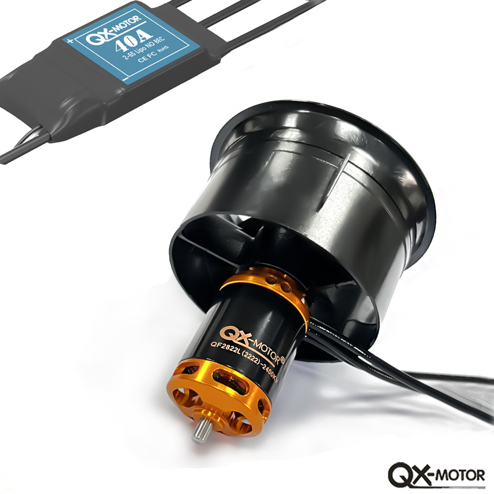 QX-MOTOR 64mm EDF 5 Blades Ducted Fan Brushless Motor QF2822 2400KV use 40A ESC for Remote Controlled Toys