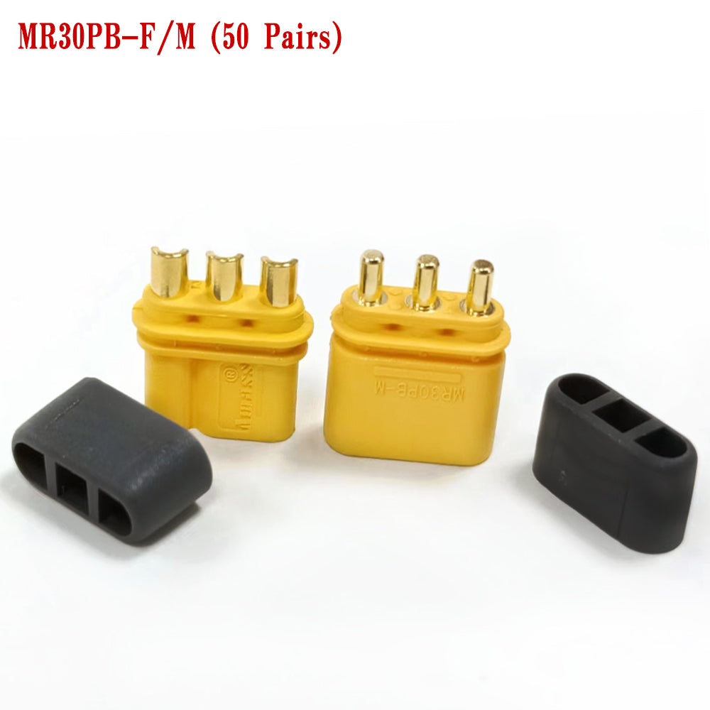 50pairs Amass MR30PB Male Female Connector Plugs with Sheath For RC Lipo Battery Remote Control Toy Accessories