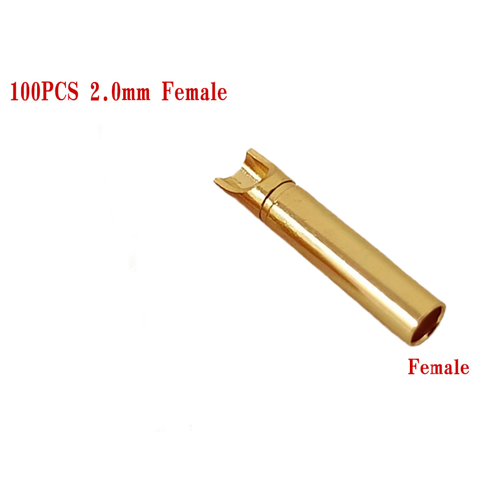 Amass 50/100Pairs 2mm 3.5mm 4mm Gold-Plated Bullet Male Female Banana Plug Connector for DIY RC Lipo Battery ESC Plug