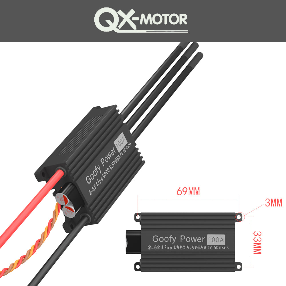 High Quality Goofy Power 100A (2~6S) SBEC Brushless Speed Controller ESC for edf motor RC Drone Airplane Parts