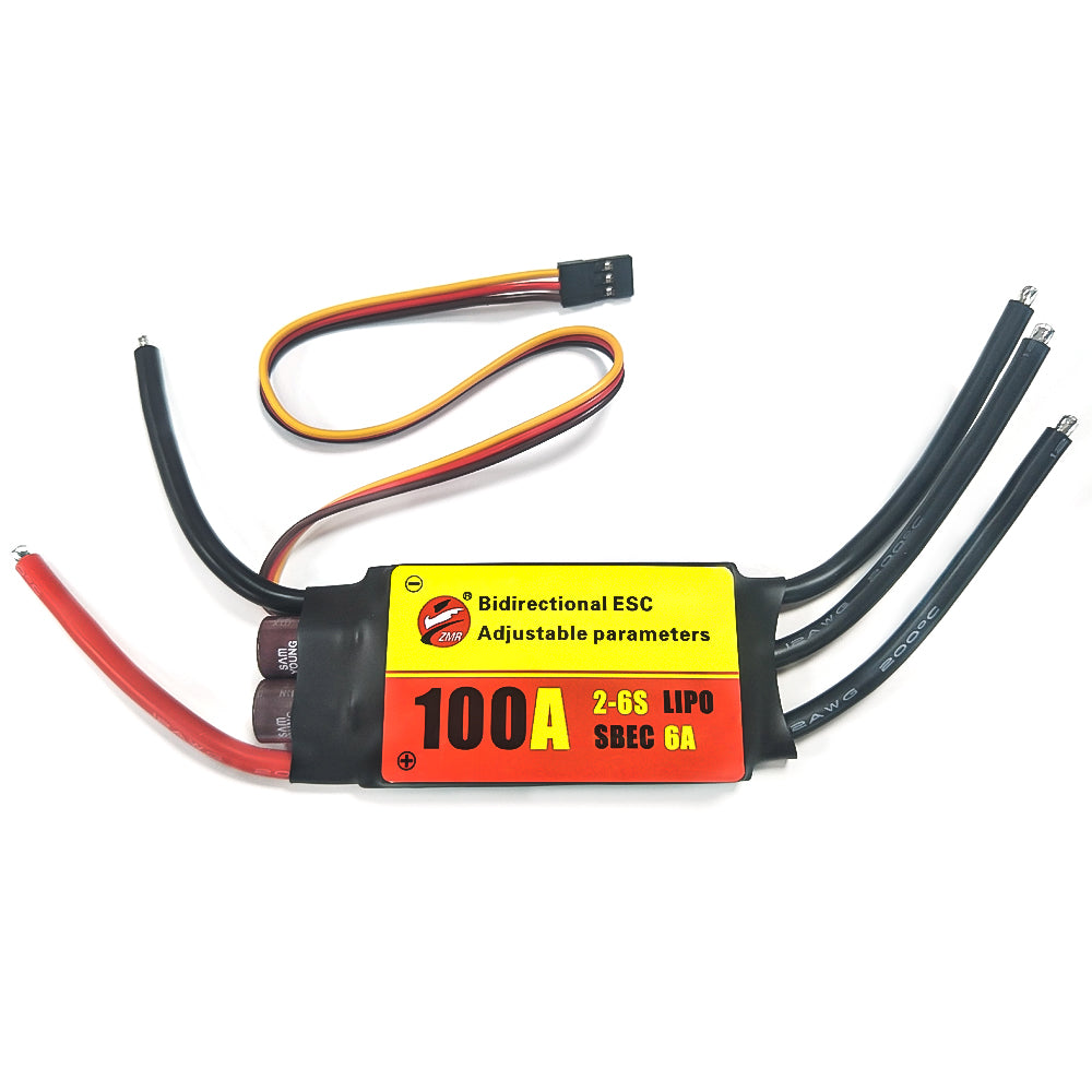 ZMR 12A/20A/30A/40A/60A/80A/100A Bidirectional Adjustable Brushless ESC for Remote Control Car Pneumatic Underwater Propeller