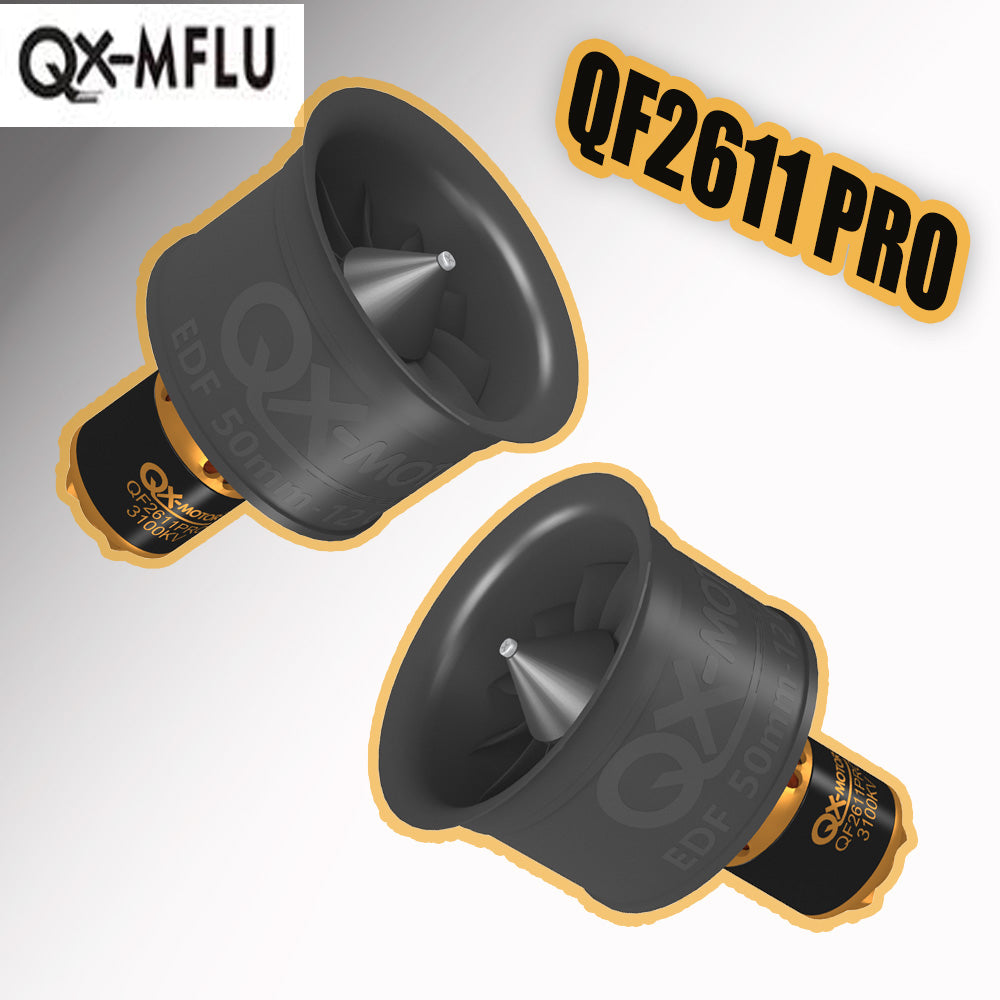 QX-MOTOR 50mm QF2611Pro 3100/3750KV (CW/CCW) EDF ducted fan with 12 blades for controlling toy parts