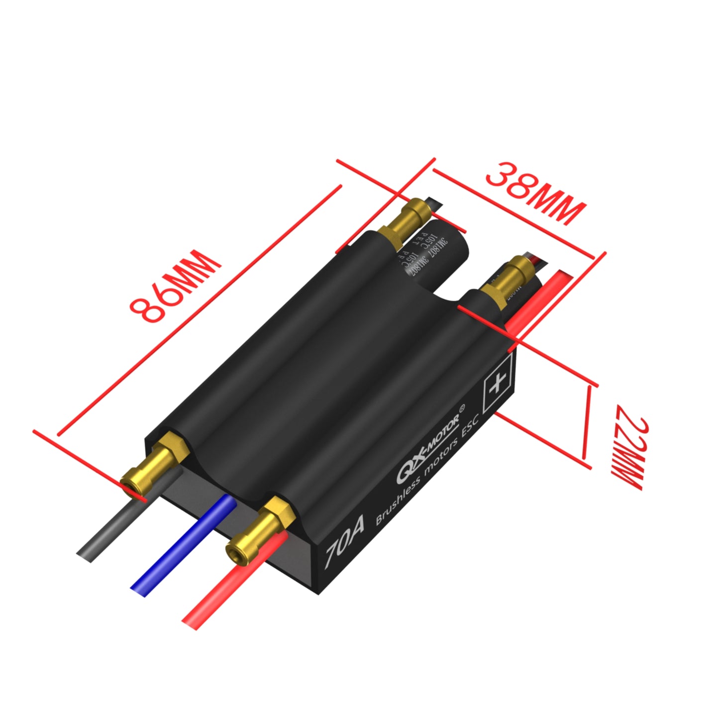 QX-MOTOR 50A 70A 120A two-way waterproof Brushless ESC with UBEC Speed Controller Support 2-6S Lipo BEC 5.5V/5A for RC Boat