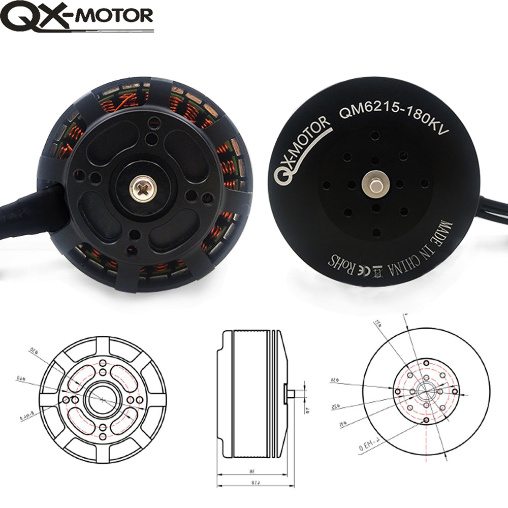 QX-MOTOR QM6215 180KV Brushless Motor CCW / CW compatible 2255 /2388 Propelle Drone Agricultural Power System