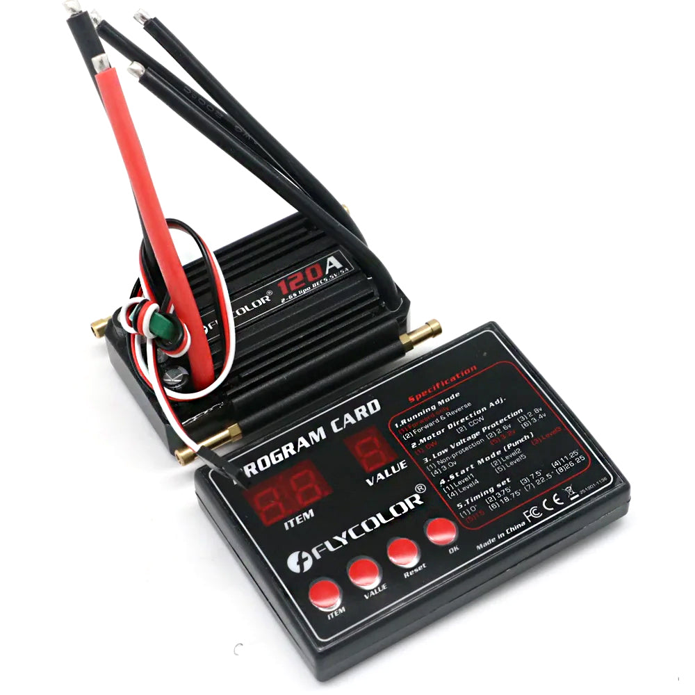 Flycolor Remote Control Ship Model Brushless ESC Waterproof 50A 70A 90A 120A 2-6S Lipo BEC 5.5V/5A With Progaming Card