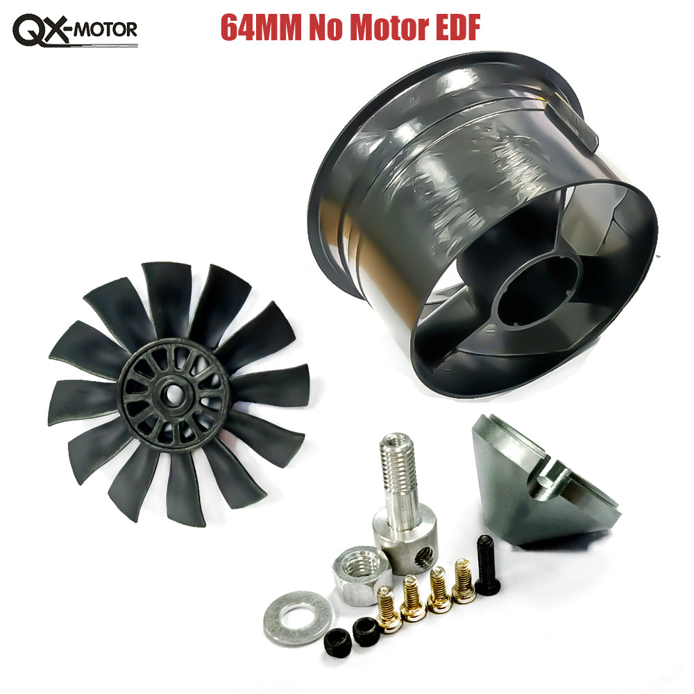 QX-MOTOR 64MM EDF without  Motor 12 Blades Ducted Fan For RC Airplane Model Drone