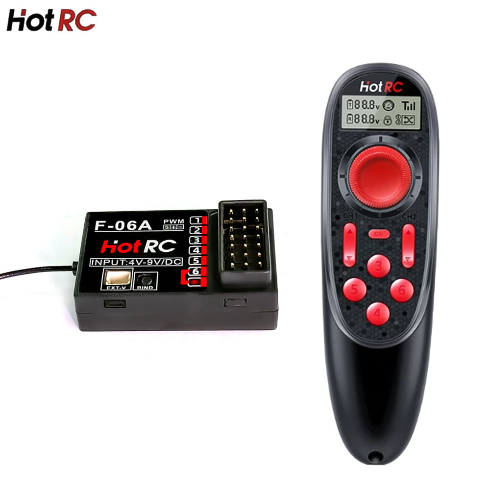 HOTRC DS600 6CH 2.4GHz Remote Controller with F-06A 6 Channel Receiver for RC Fishing Boat