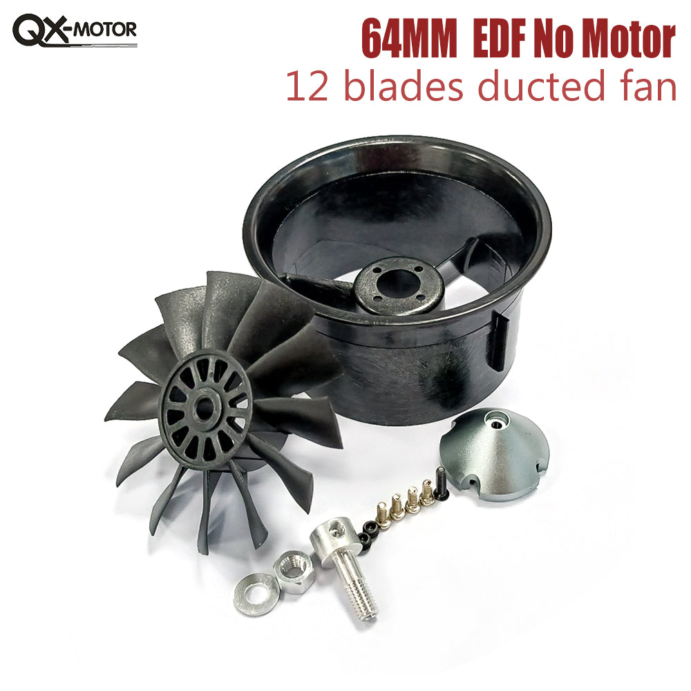 QX-MOTOR 64MM EDF without  Motor 12 Blades Ducted Fan For RC Airplane Model Drone