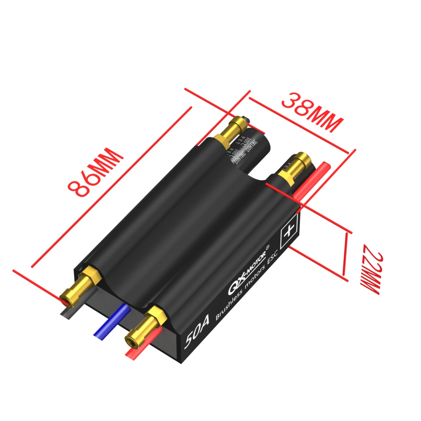 QX-MOTOR 50A 70A 120A two-way waterproof Brushless ESC with UBEC Speed Controller Support 2-6S Lipo BEC 5.5V/5A for RC Boat