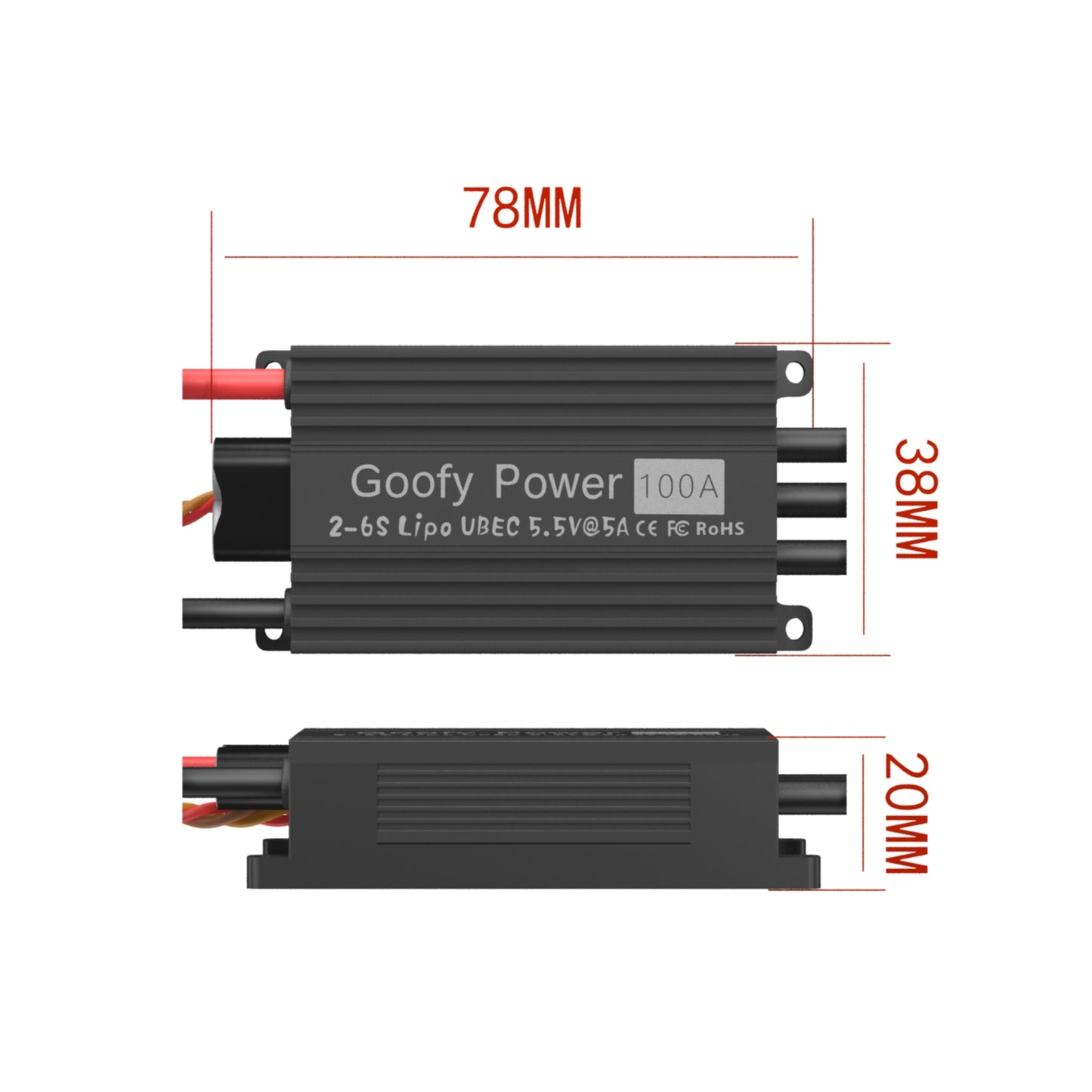 High Quality Goofy Power 100A (2~6S) SBEC Brushless Speed Controller ESC for edf motor RC Drone Airplane Parts