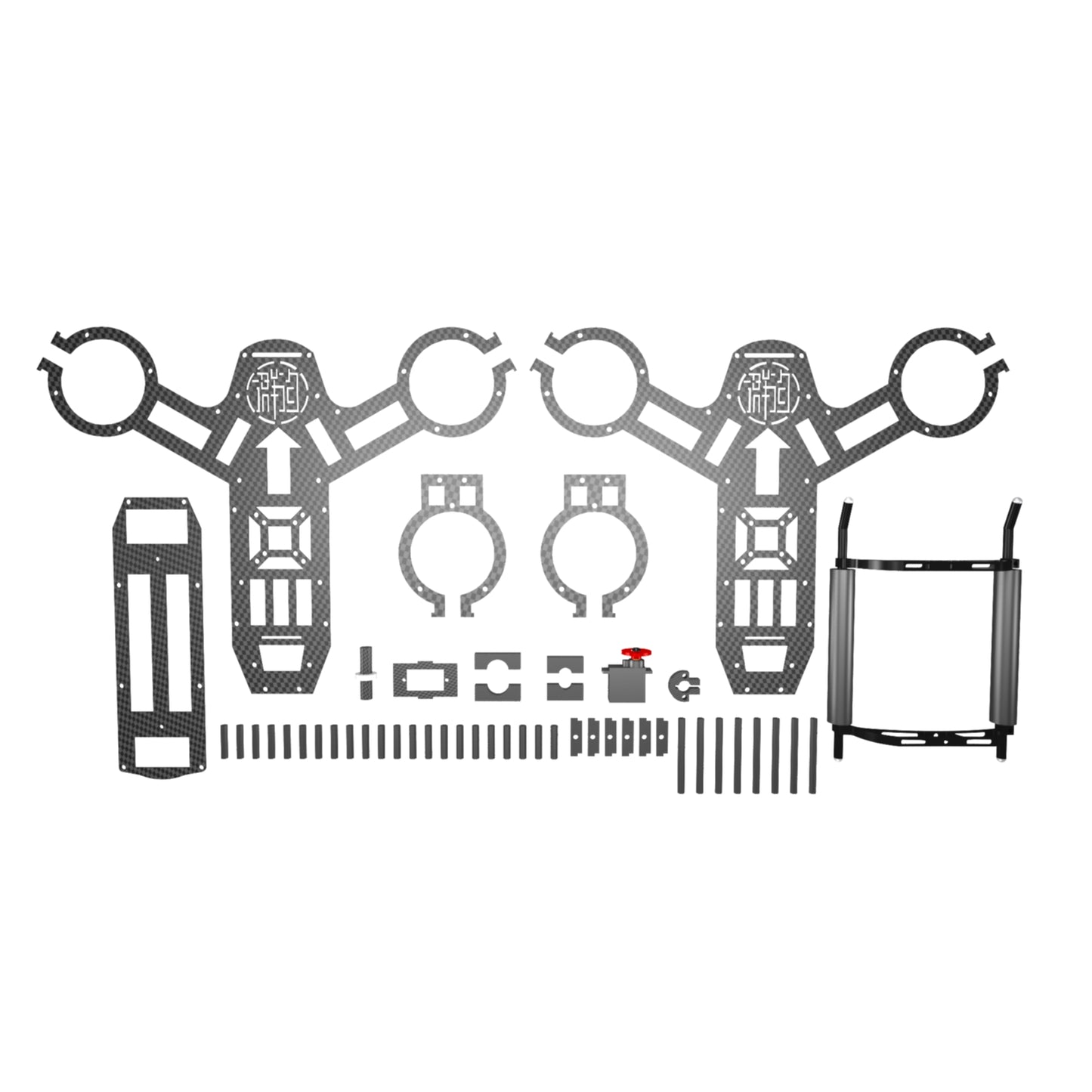 QUNXI 3KFull Carbon Fiber 3-axis aircraft Frame Kit  with dedicated servo For Remote control toy parts