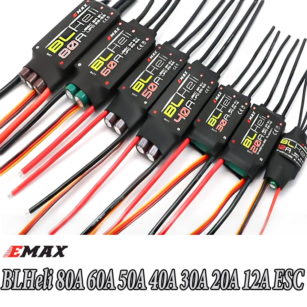 EMAX BLHeli 80A/60A/50A/40A/30A/20A/12A ESC for RC Multirotor Fixed-Wing FPV Drone QAV250 QAV210 toy spare part