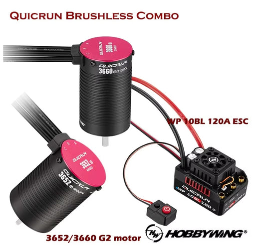 HobbyWing 3652/3660SL-G2 3250kv/3400kv/5400kv/3150kv/3700kv brushless motor, paired with G2 120A ESC, suitable for 1/10 toy cars