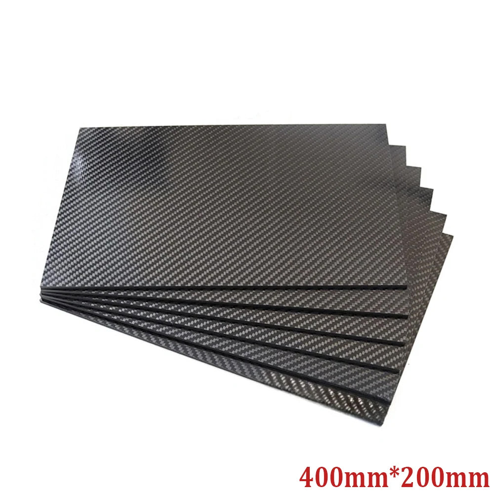 3K Carbon Fiber Plate 400*200mm Thickness 0.5mm 1mm 1.5mm 2mm 3mm 4mm 5mm High Composite Hardness Material Carbon Plate for RC Drones/Toys/Various Models