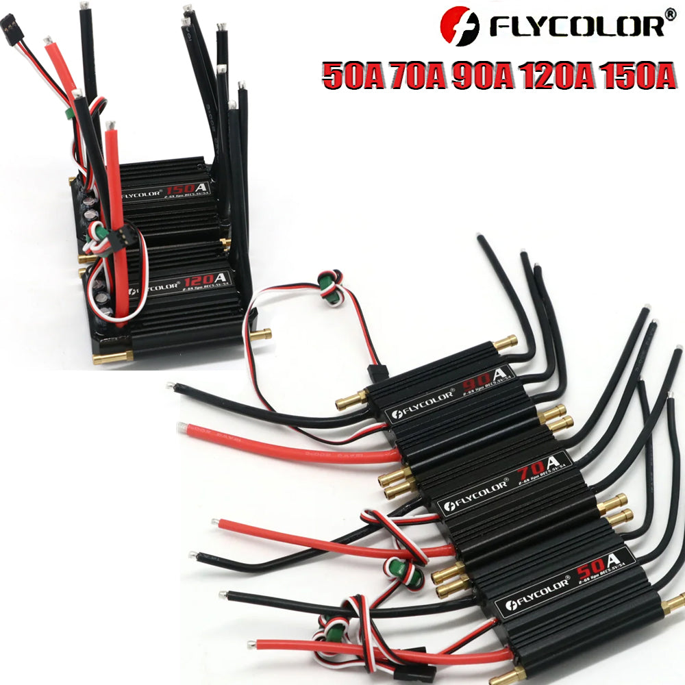 Flycolor Remote Control Ship Model Brushless ESC Waterproof 50A 70A 90A 120A 2-6S Lipo BEC 5.5V/5A With Progaming Card