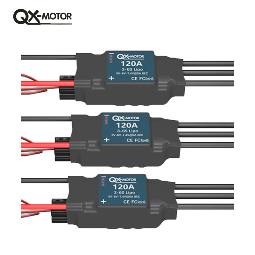 QX-MOTOR 120A ESC 3-6S with BEC, suitable for various types of remote-controlled toy drones, toy boats