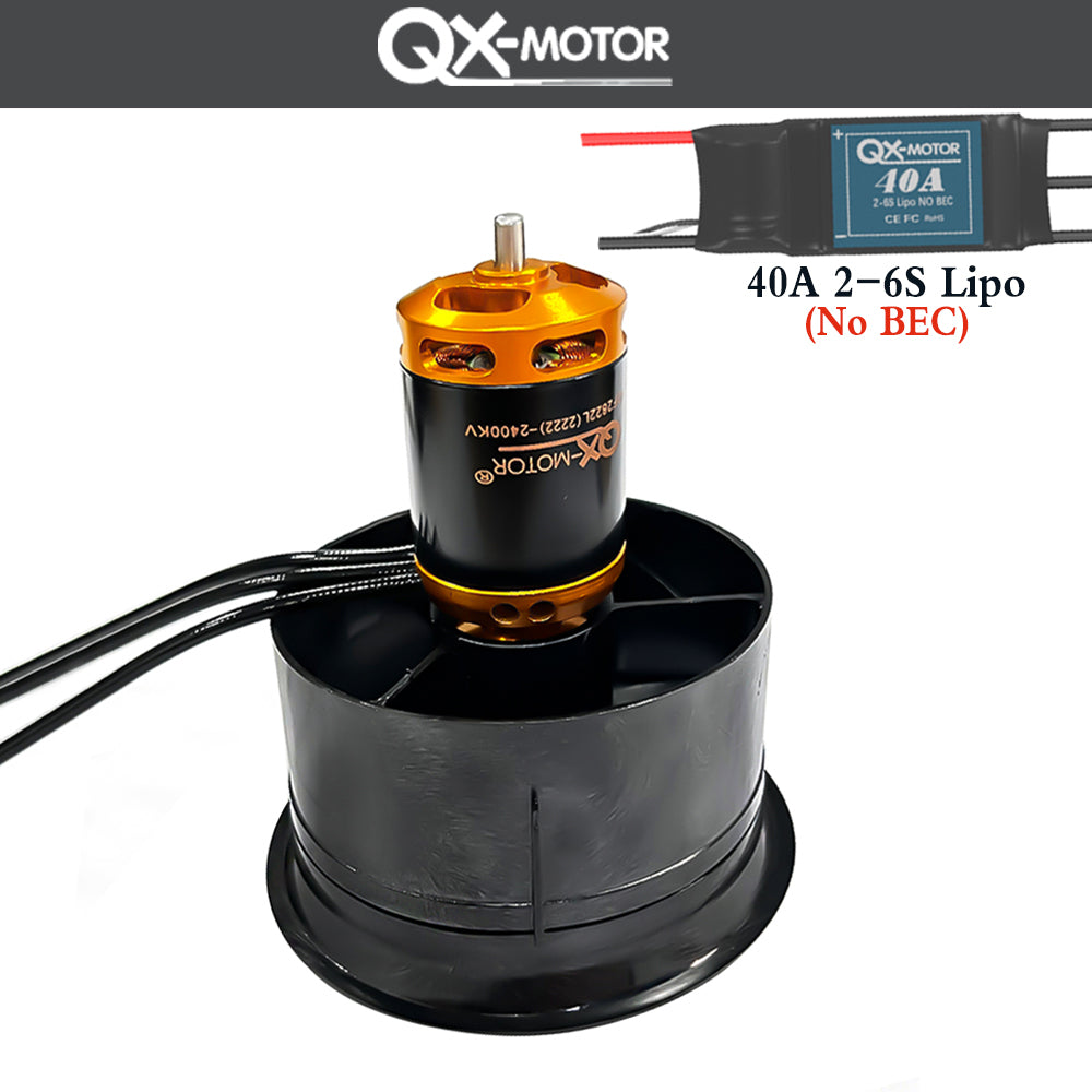 QX-MOTOR 64mm EDF 5 Blades Ducted Fan Brushless Motor QF2822 2400KV use 40A ESC for Remote Controlled Toys