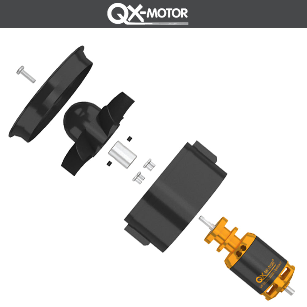 QX-MOTOR 64mm EDF 5 Blades Ducted Fan Brushless Motor QF2822 2400KV use 40A ESC for Remote Controlled Toys