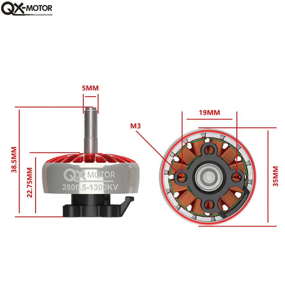 QX-MOTOR 2806.5 Brushless Motor 1300KV 1800KV Black /White for FPV Aircraft/Drones/Helicopters Remote Control Of Toy Accessories