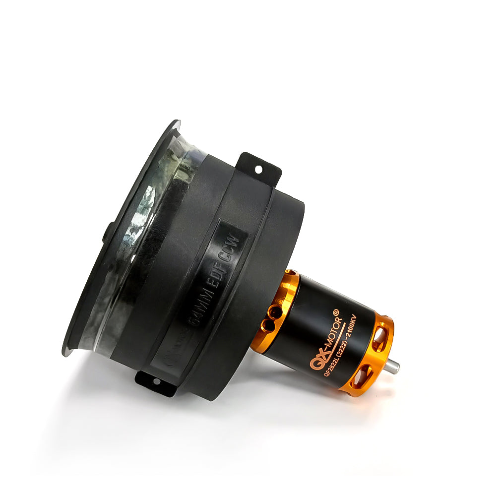 QX-MOTOR new 64mm EDF 12 Blades Ducted Fan CW/CCW with QF2822 2100KV 2300KV 3300KV 4300KV Brushless Motor for Remote control toy