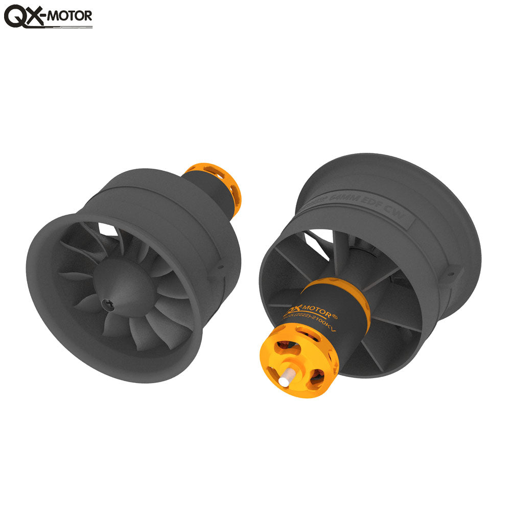 QX-Motor Upgraded version New 64mm EDF 12 Blades Ducted Fan CW CCW with QF2822 Brushless Motor For Remote Control Toy Accessories