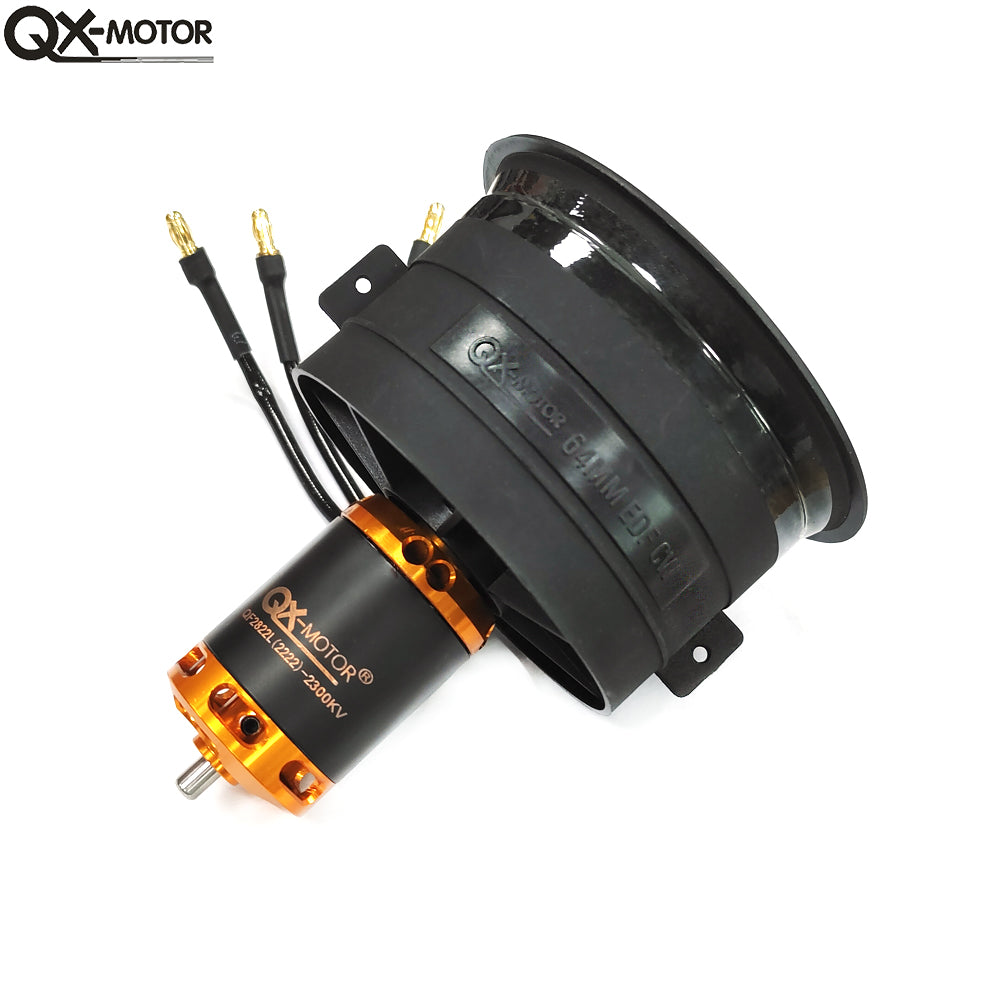 QX-MOTOR 64mm EDF 12 blades ducted fan CW CCW with QF2822 2100KV/2300KV/3300KV/4300KV brushless motor for RC aircraft