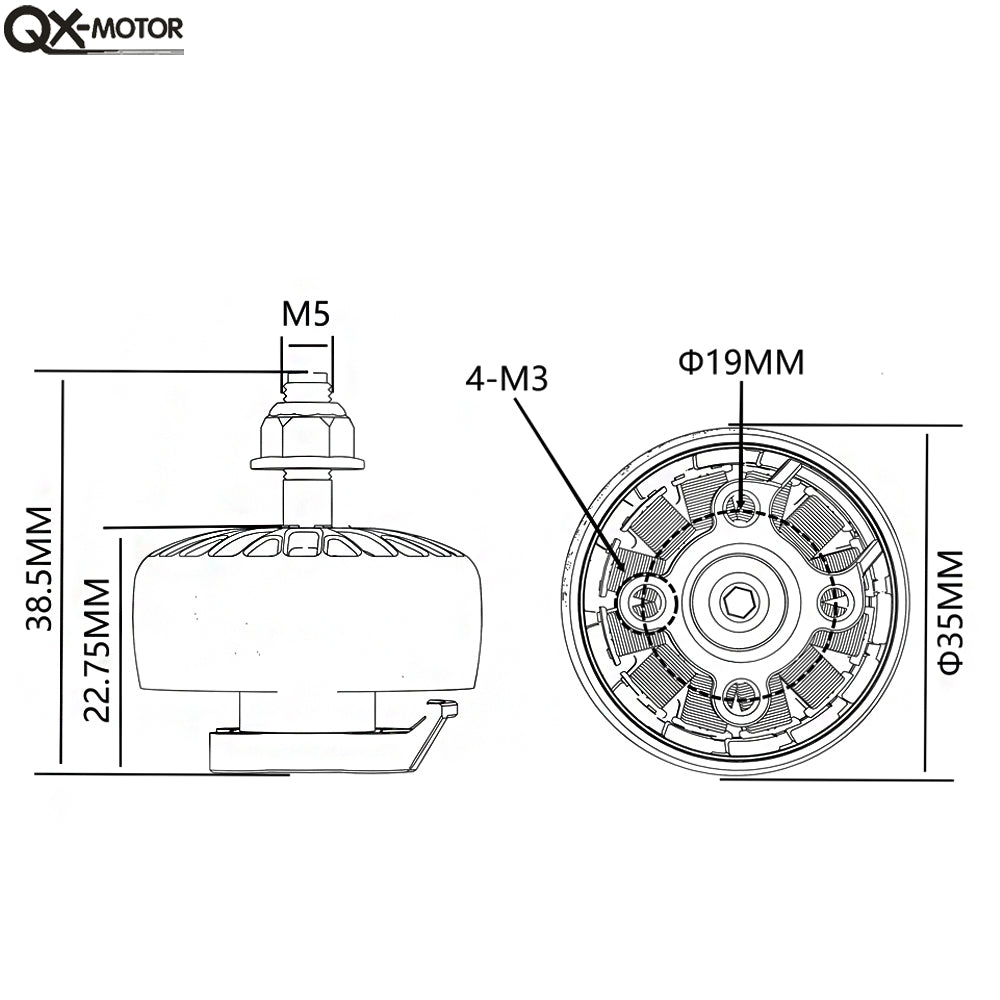 QX-MOTOR 2806.5 Brushless Motor 1300KV 1800KV Black /White for FPV Aircraft/Drones/Helicopters Remote Control Of Toy Accessories