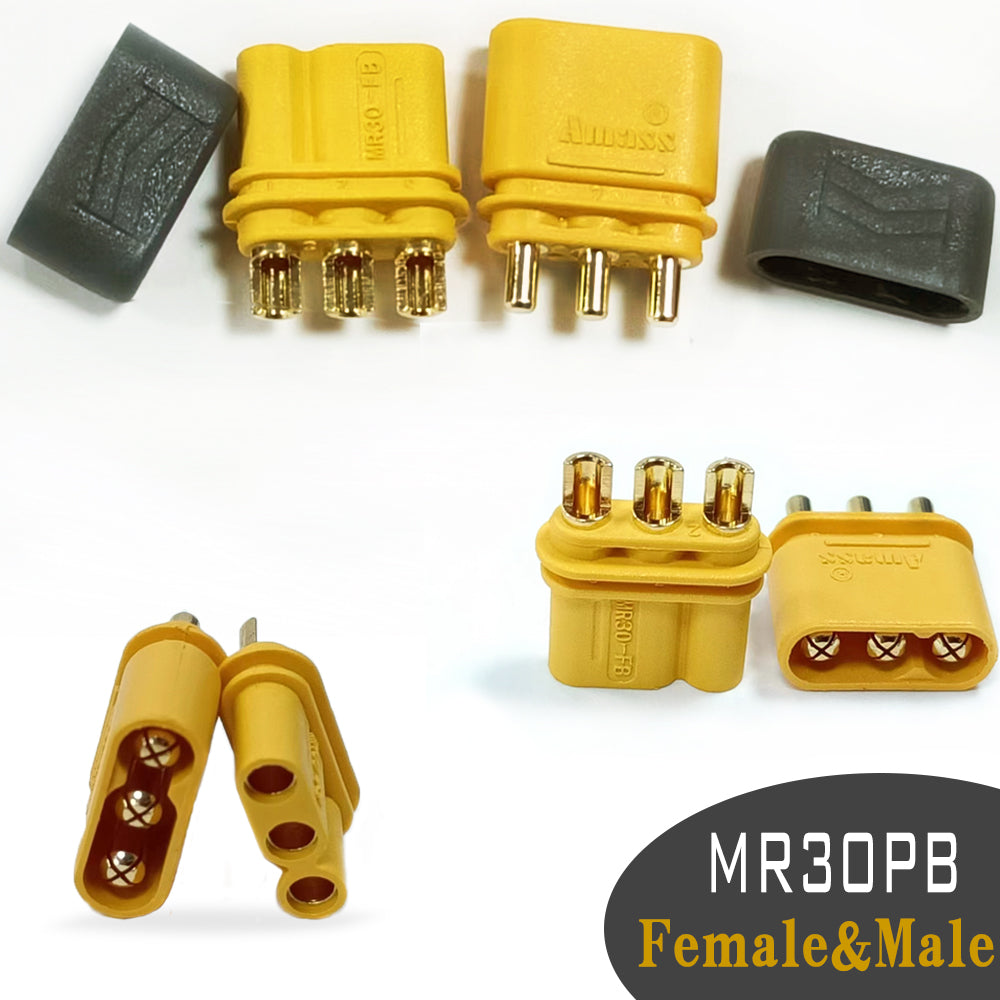 50pairs Amass MR30PB Male Female Connector Plugs with Sheath For RC Lipo Battery Remote Control Toy Accessories