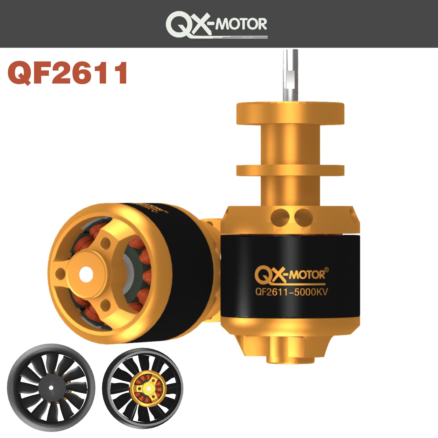 QX-MOTOR QF2611 3300KV 4000KV 4500KV 4600KV 5000KV brushless motor for 50mm 64mm EDF