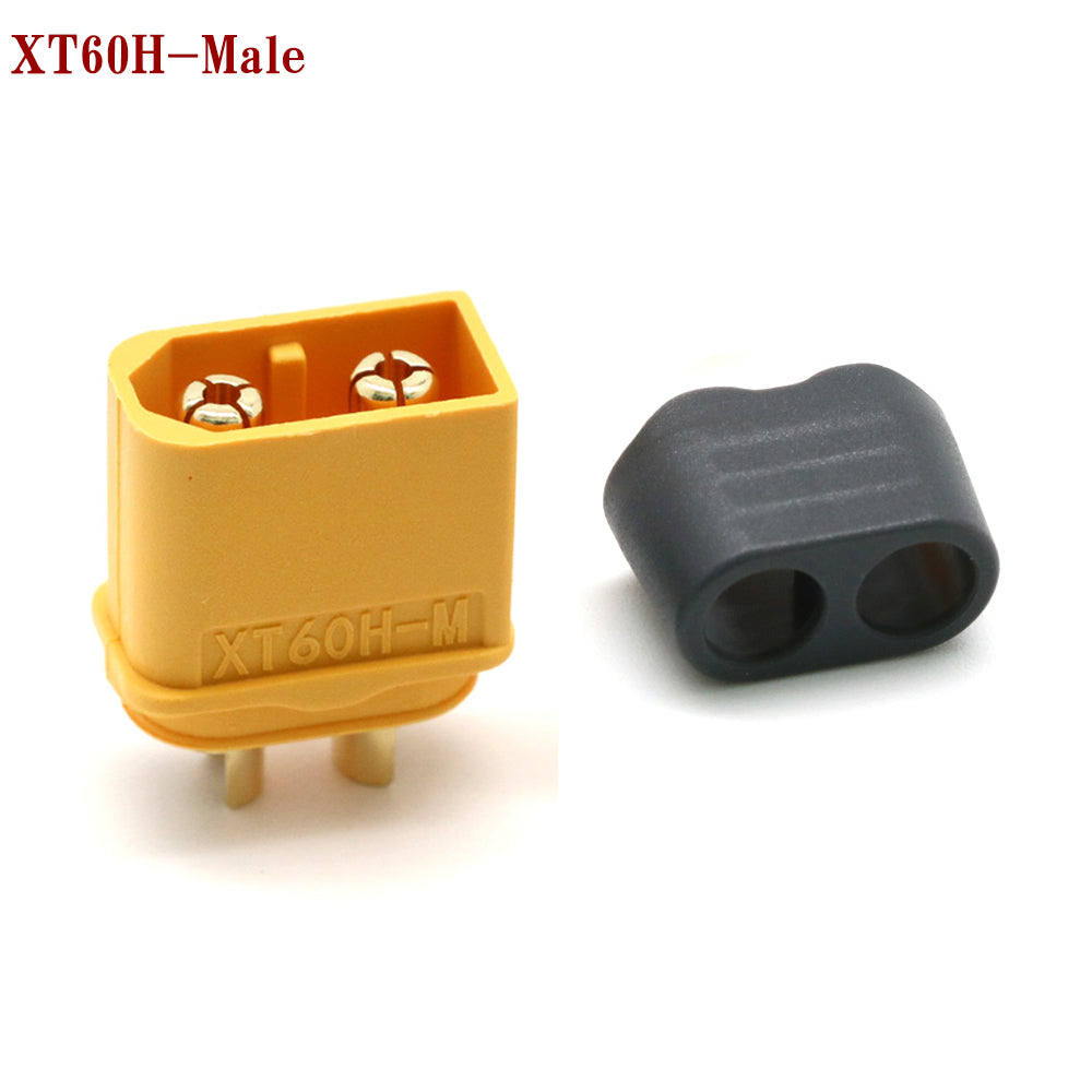 Amass 50 Pairs XT60H Bullet Connector Plug Upgrated of XT60 Sheath Female Male Gold Plated for RC Parts