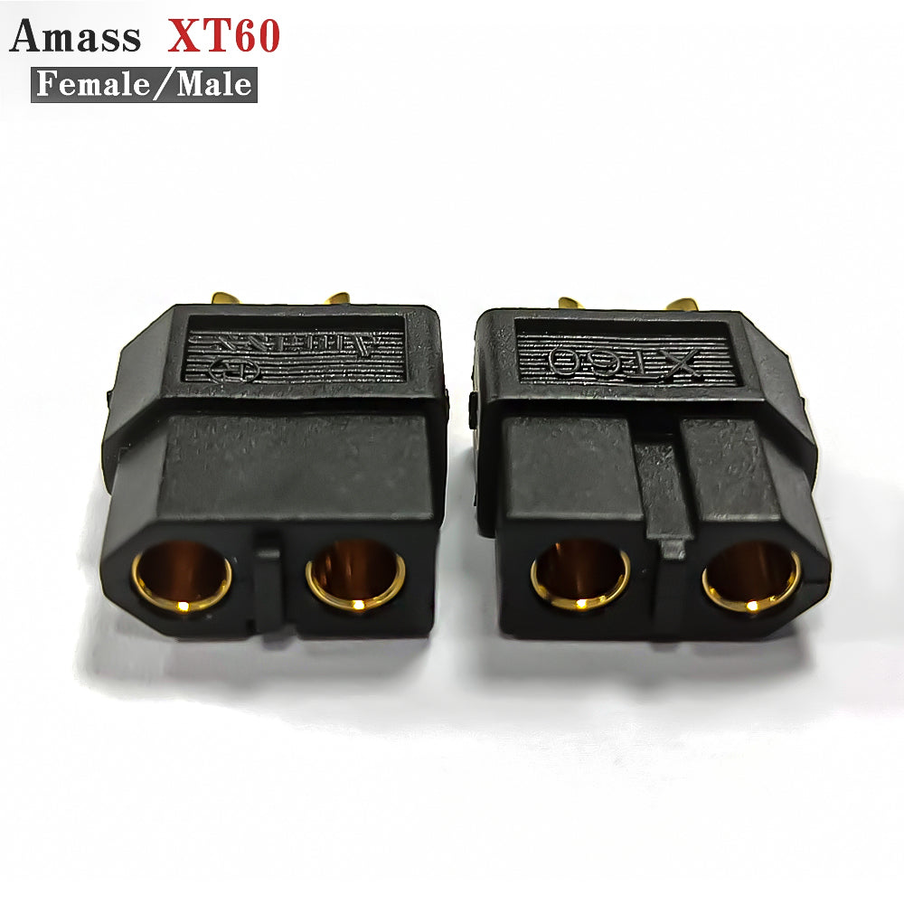 Amass 50Pairs XT60 Black Male Female Brass Golden Plated Bullet Connector Plugs For Lipo Battery Remote Control Toy Parts