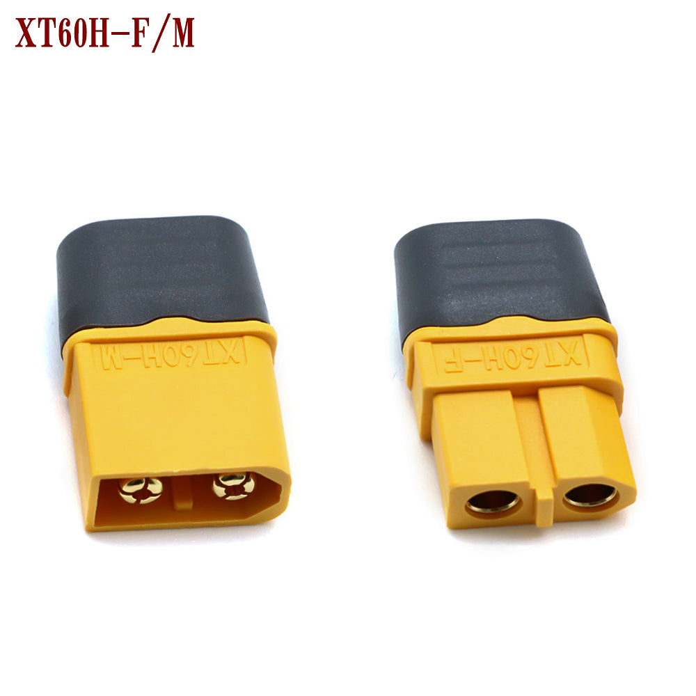 Amass 50 Pairs XT60H Bullet Connector Plug Upgrated of XT60 Sheath Female Male Gold Plated for RC Parts