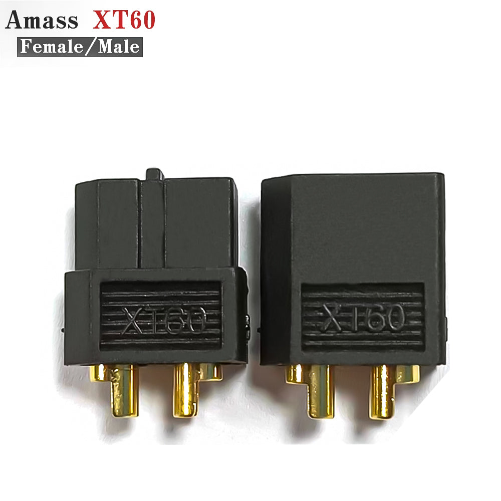 Amass 50Pairs XT60 Black Male Female Brass Golden Plated Bullet Connector Plugs For Lipo Battery Remote Control Toy Parts