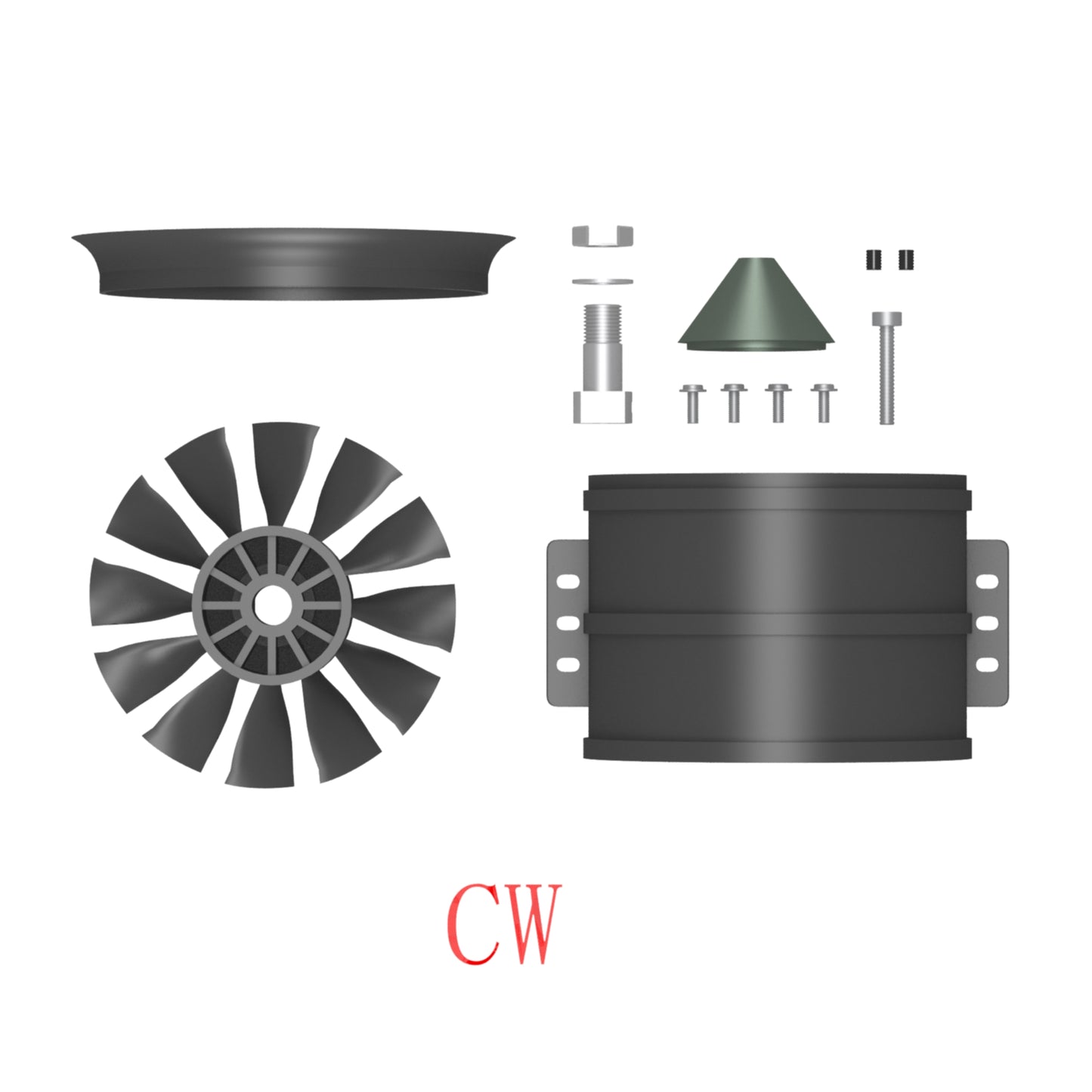 90mm Ducted Fan Housing 12 Blades and Accessories Without Motor for RC jet