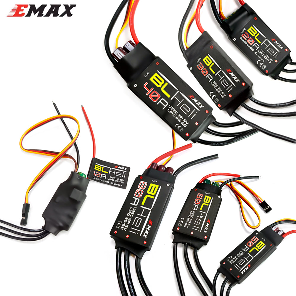 EMAX BLHeli 80A/60A/50A/40A/30A/20A/12A ESC for RC Multirotor Fixed-Wing FPV Drone QAV250 QAV210 toy spare part