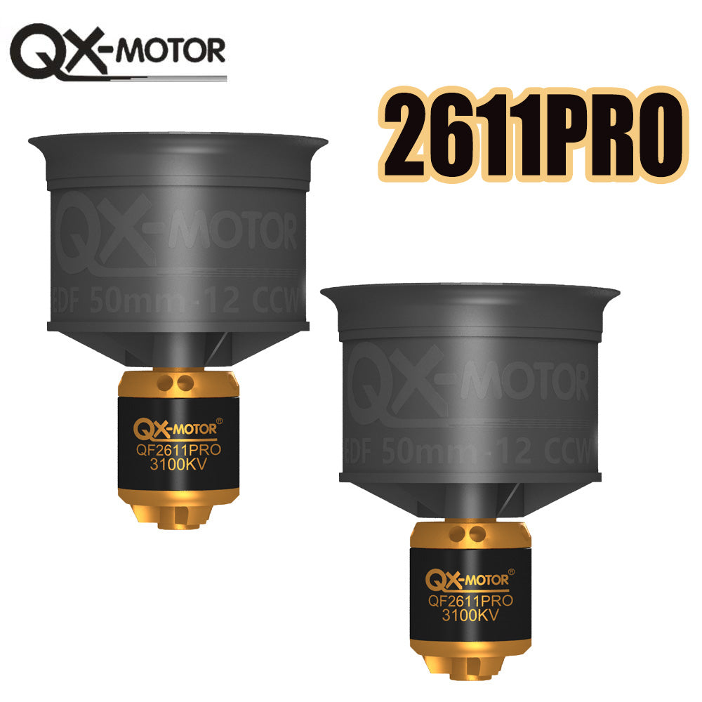 QX-MOTOR 50mm QF2611Pro 3100/3750KV (CW/CCW) EDF ducted fan with 12 blades for controlling toy parts