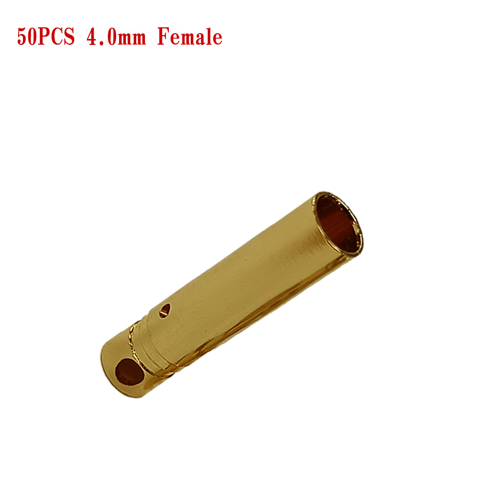 Amass 50/100Pairs 2mm 3.5mm 4mm Gold-Plated Bullet Male Female Banana Plug Connector for DIY RC Lipo Battery ESC Plug