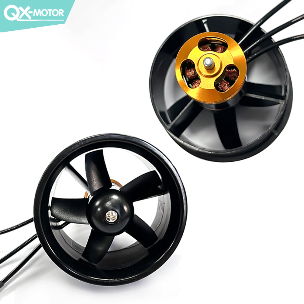 QX-MOTOR 64mm EDF 5 Blades Ducted Fan Brushless Motor QF2822 2400KV use 40A ESC for Remote Controlled Toys