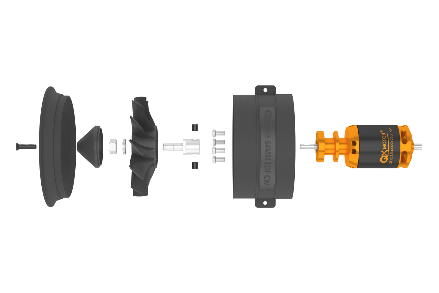 QX-Motor Upgraded version New 64mm EDF 12 Blades Ducted Fan CW CCW with QF2822 Brushless Motor For Remote Control Toy Accessories