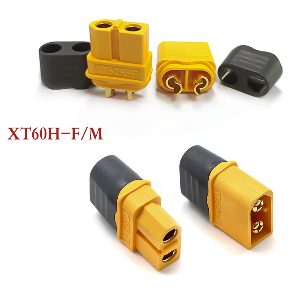 Amass 50 Pairs XT60H Bullet Connector Plug Upgrated of XT60 Sheath Female Male Gold Plated for RC Parts