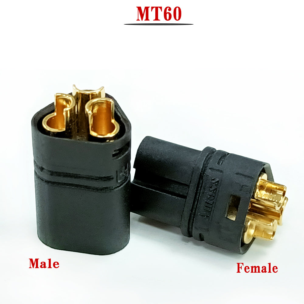 50Pairs Amass MT60 Black Male Female 3.5mm Plug Connector with Sheath Set for RC Remote Control Toy Airplane