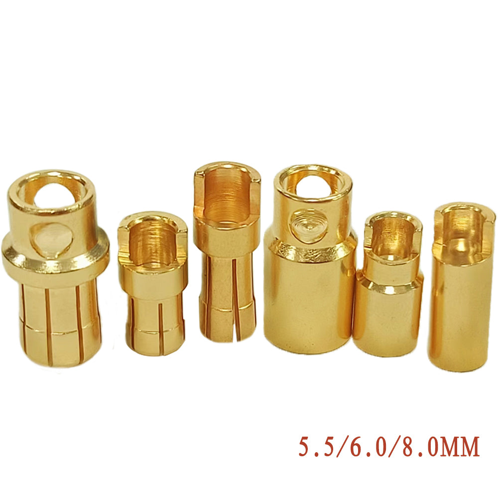 50Pairs Amass Bullet Banana Plug Connector  5.5mm 6mm  8mm Male Female for RC Lipo Battery ESC Motor