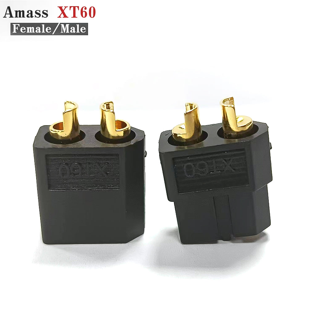 Amass 50Pairs XT60 Black Male Female Brass Golden Plated Bullet Connector Plugs For Lipo Battery Remote Control Toy Parts