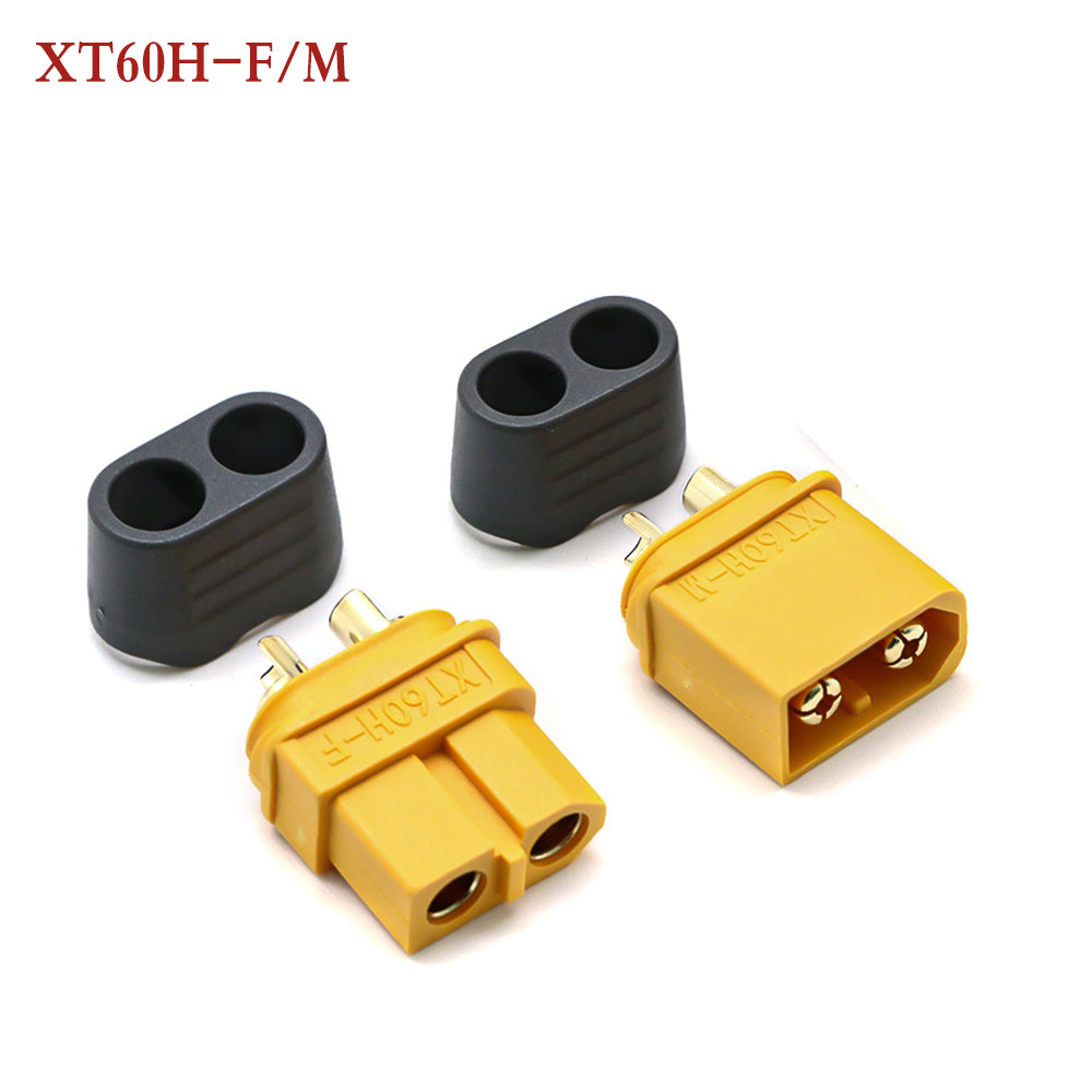 Amass 50 Pairs XT60H Bullet Connector Plug Upgrated of XT60 Sheath Female Male Gold Plated for RC Parts