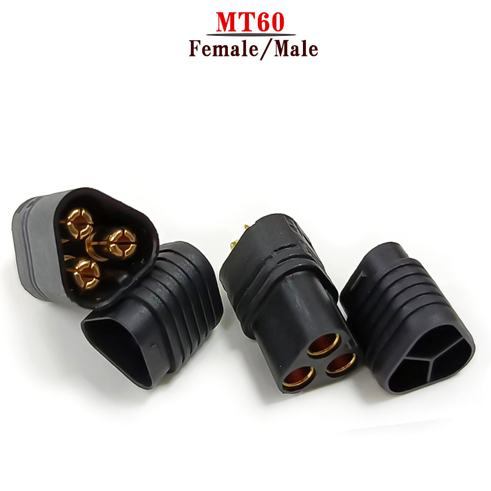 50Pairs Amass MT60 Black Male Female 3.5mm Plug Connector with Sheath Set for RC Remote Control Toy Airplane