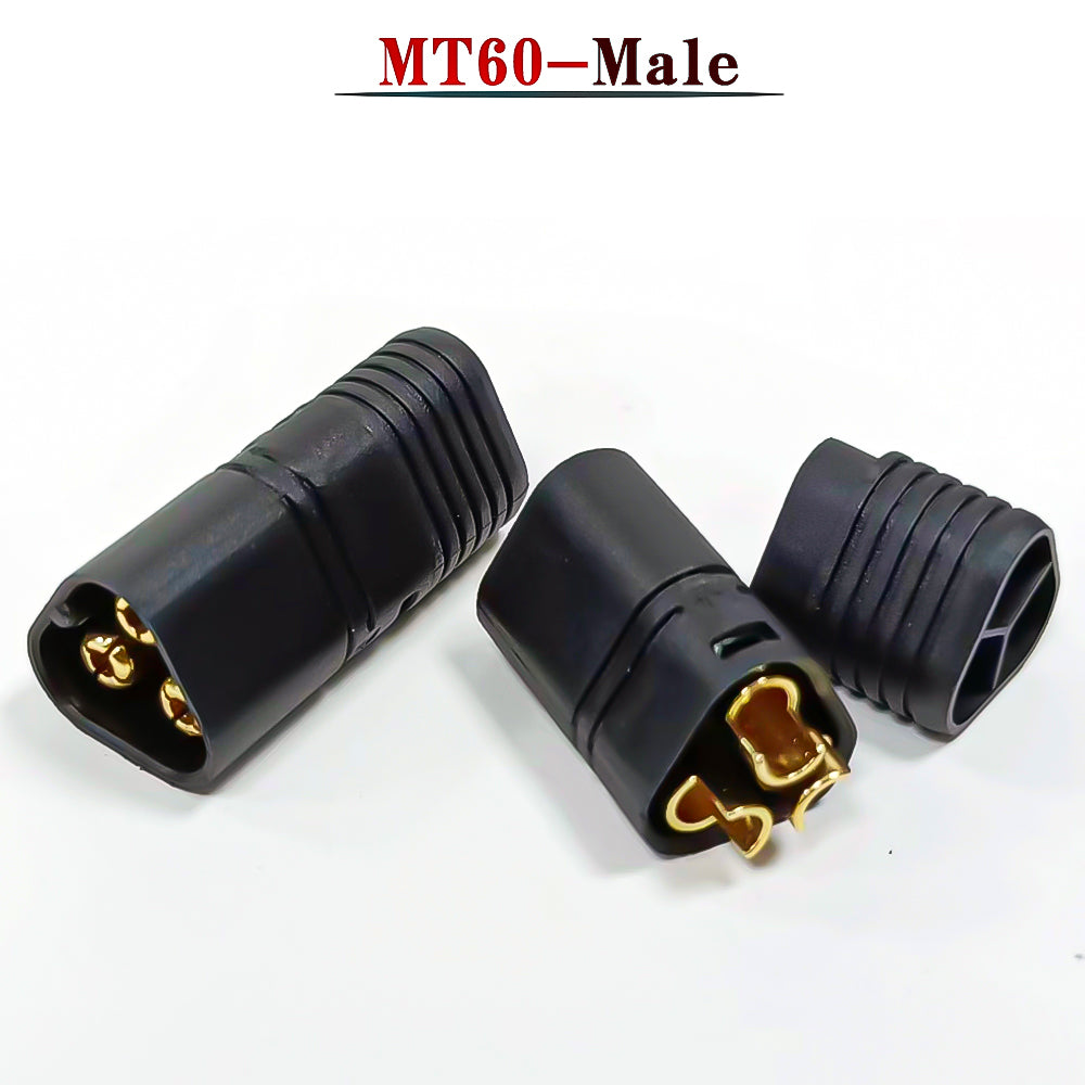 50Pairs Amass MT60 Black Male Female 3.5mm Plug Connector with Sheath Set for RC Remote Control Toy Airplane