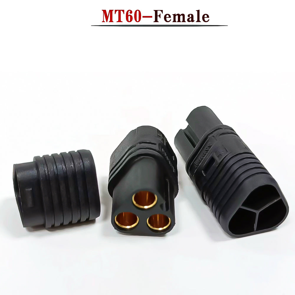 50Pairs Amass MT60 Black Male Female 3.5mm Plug Connector with Sheath Set for RC Remote Control Toy Airplane