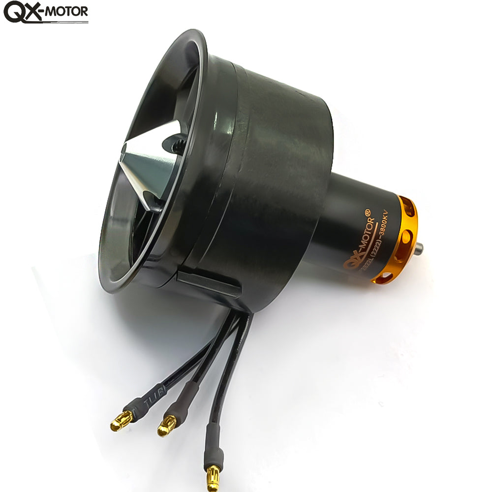 QX-MOTOR New 64mm EDF 2200KV/2400KV/3500KV/3800KV/4300kv Brushless Motor with 12 Blades Ducted Fan for RC Airplane Parts